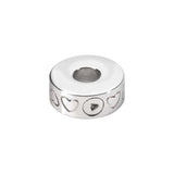 EverWith Self-fill Round Heart Engraved Memorial Ashes Charm Bead