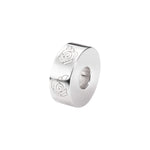 EverWith Self-fill Round Rose Memorial Ashes Charm Bead 9k White Gold Fill