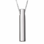 EverWith Self-fill Traditional Cylinder Memorial Ashes Pendant 9k White Gold Fill