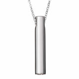 EverWith Self-fill Traditional Cylinder Memorial Ashes Pendant 9k White Gold Fill