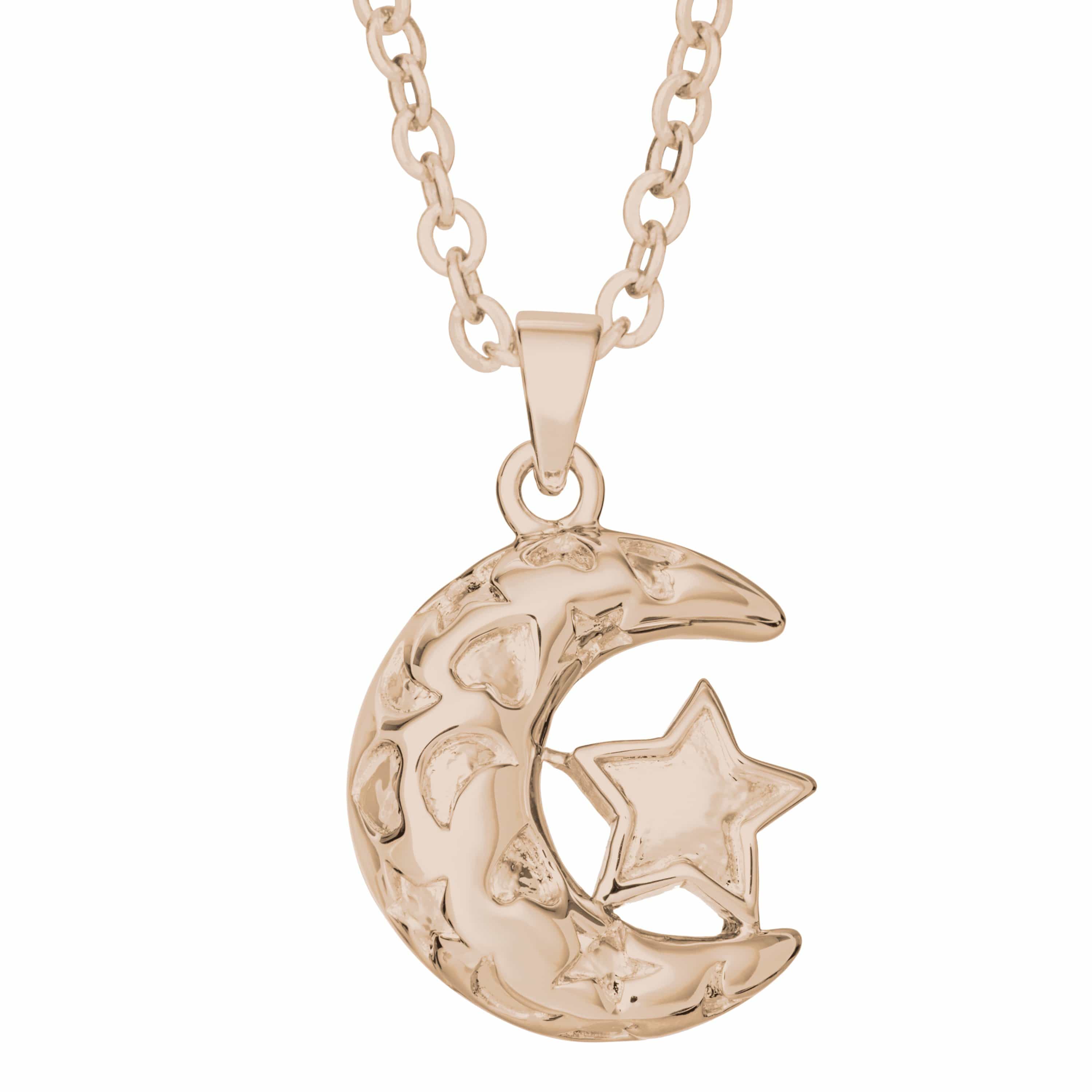 EverWith Self-fill Moon and Stars Memorial Ashes Pendant 9k Rose Gold