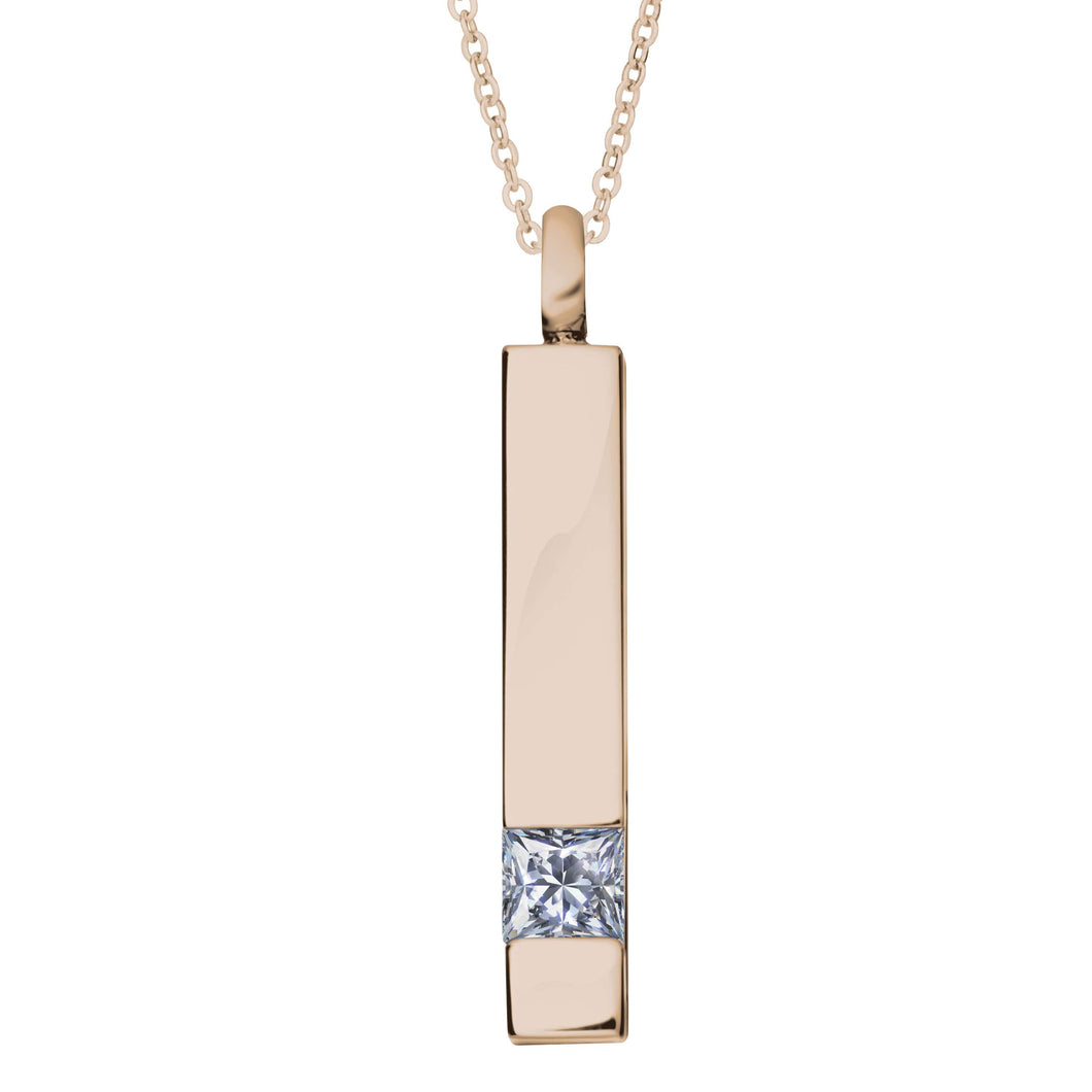 EverWith Self-fill Bar Memorial Ashes Pendant with Crystal