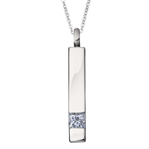 EverWith Self-fill Bar Memorial Ashes Pendant with Crystal