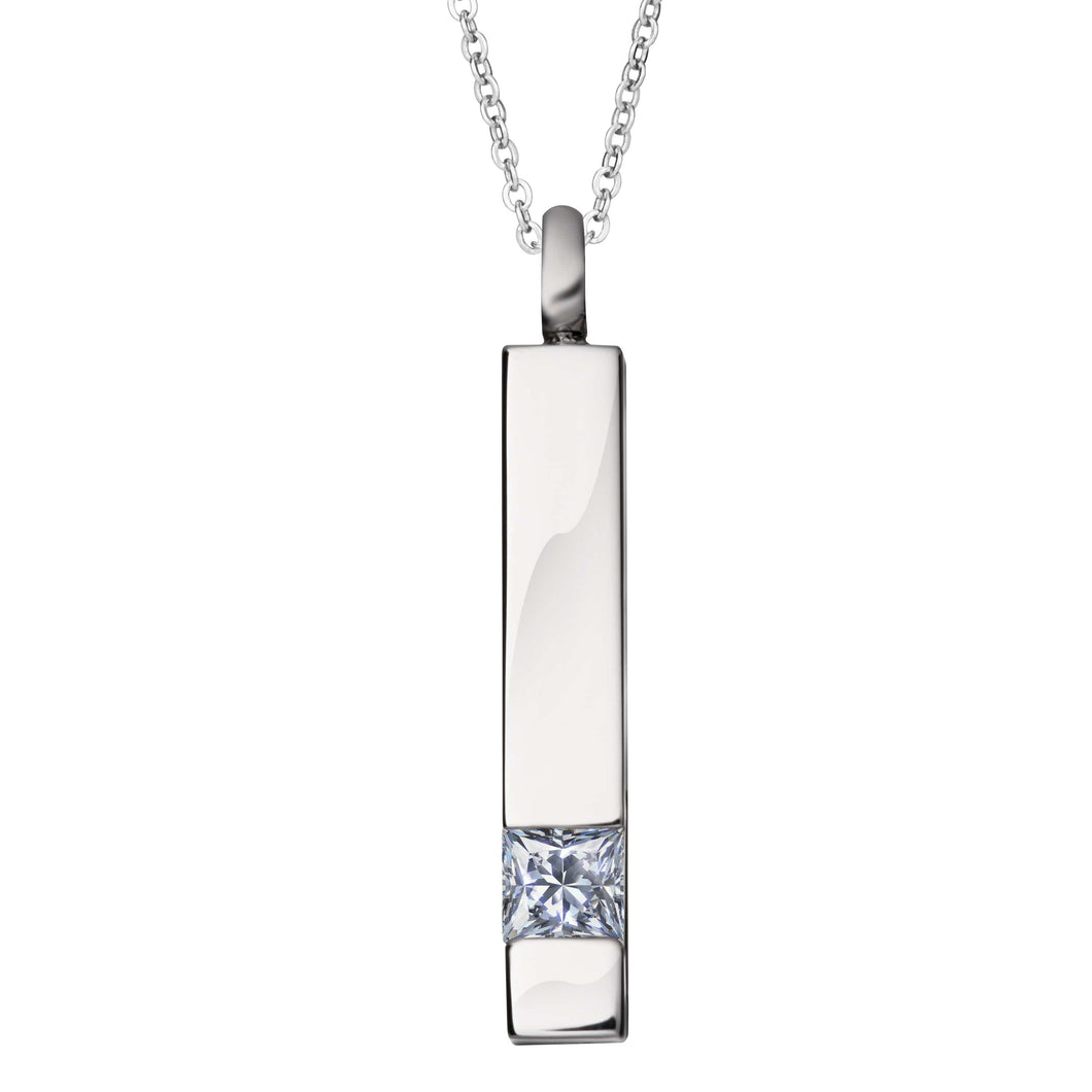 EverWith Self-fill Bar Memorial Ashes Pendant with Crystal