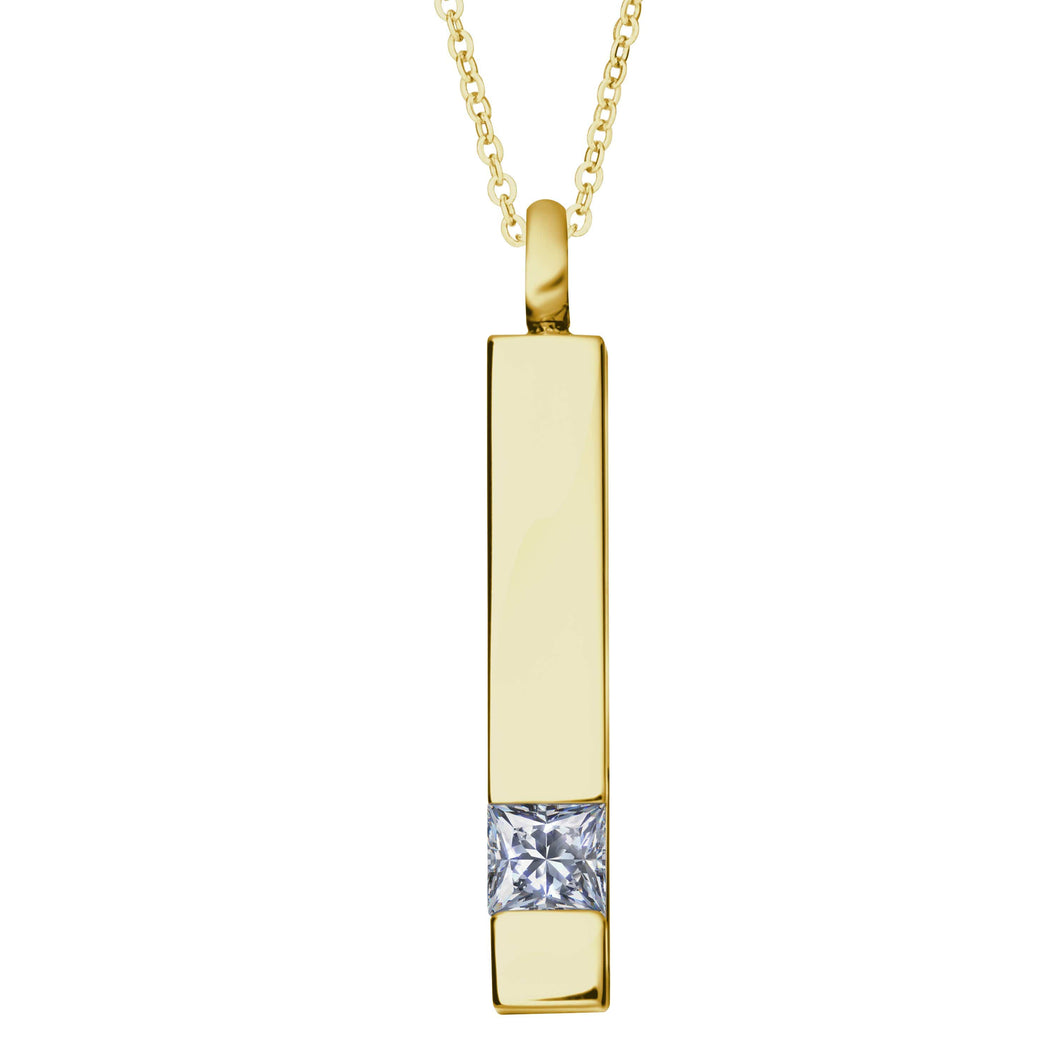 EverWith Self-fill Bar Memorial Ashes Pendant with Crystal