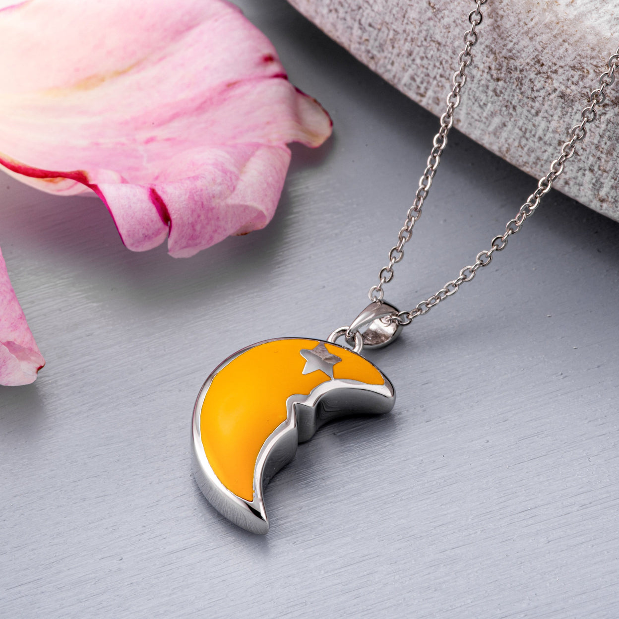 Load image into Gallery viewer, EverWith Self-fill Yellow Moon Memorial Ashes Pendant
