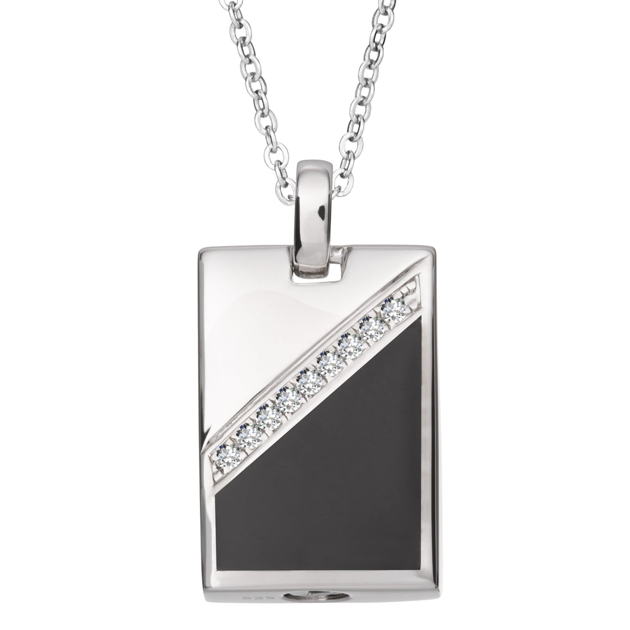 Load image into Gallery viewer, EverWith Self-fill Black Dog Tag Memorial Ashes Pendant with Crystals