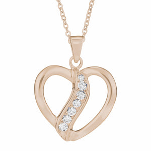 EverWith Self-fill Broken Heart Memorial Ashes Pendant with Crystals