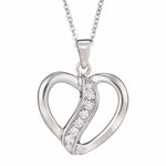 EverWith Self-fill Broken Heart Memorial Ashes Pendant with Crystals 9k White Gold Fill