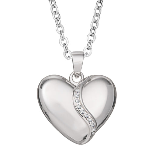 EverWith Self-fill Heart Shaped Memorial Ashes Pendant with Crystals