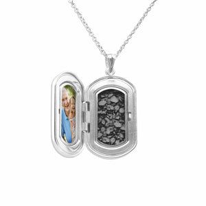 EverWith Large Rounded Rectangle Shaped Sterling Silver Memorial Ashes Locket