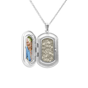 EverWith Large Rounded Rectangle Shaped Sterling Silver Memorial Ashes Locket