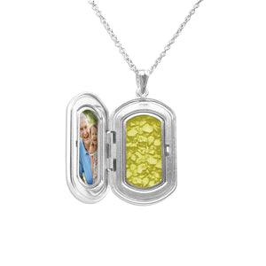 EverWith Large Rounded Rectangle Shaped Sterling Silver Memorial Ashes Locket