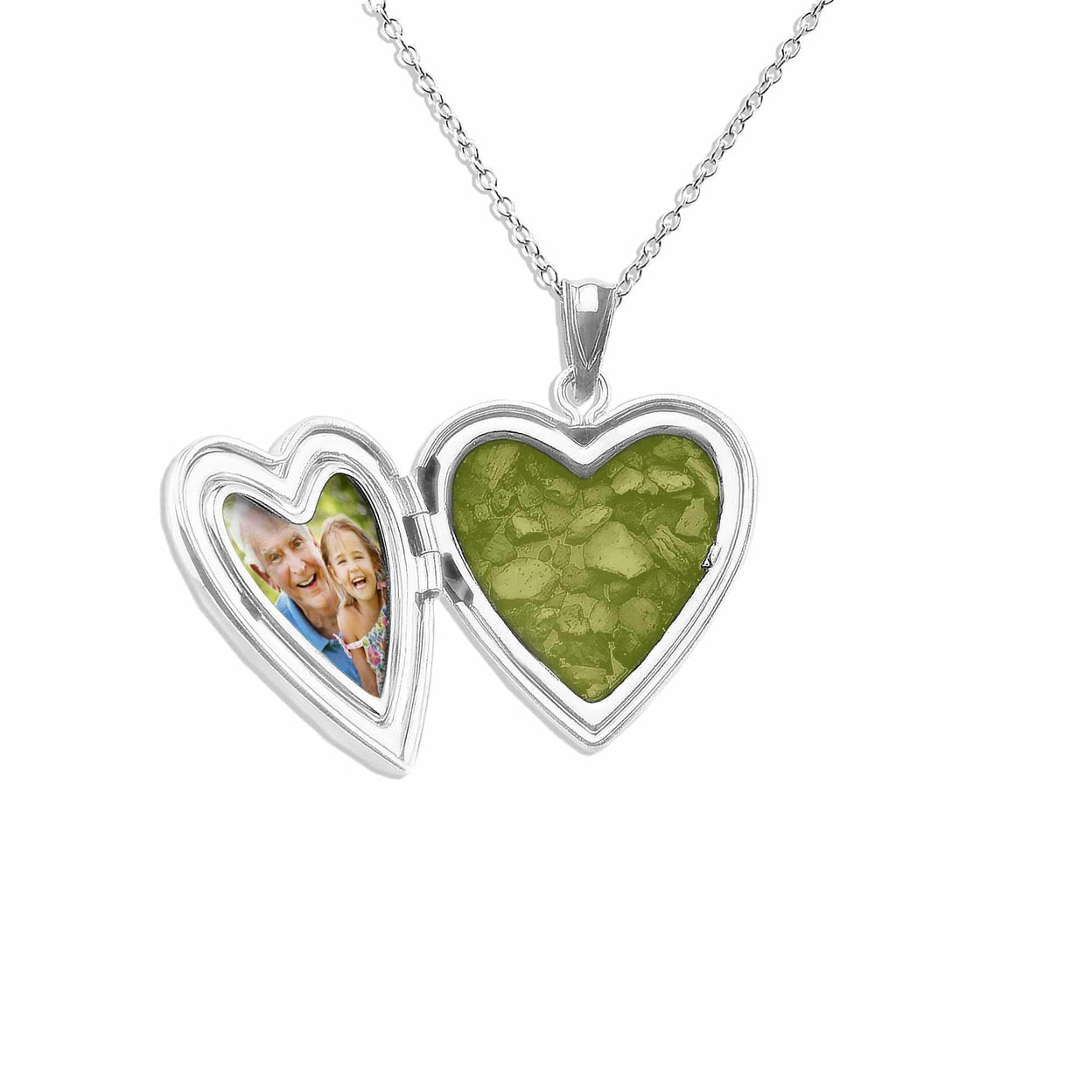 Load image into Gallery viewer, EverWith Footsteps Heart Shaped Sterling Silver Memorial Ashes Locket