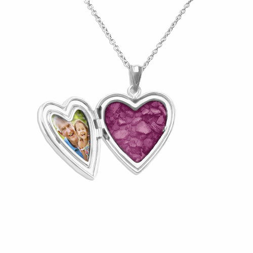EverWith Small Heart Shaped Sterling Silver Memorial Ashes Locket