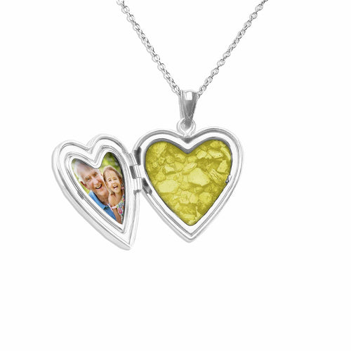 EverWith Dad Heart Shaped Sterling Silver Memorial Ashes Locket