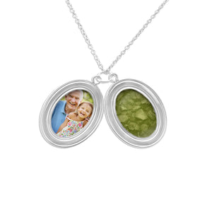 EverWith Shining Star Oval Shaped Sterling Silver Memorial Ashes Locket