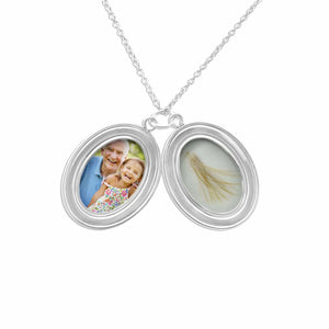 EverWith Shining Star Oval Shaped Sterling Silver Memorial Ashes Locket
